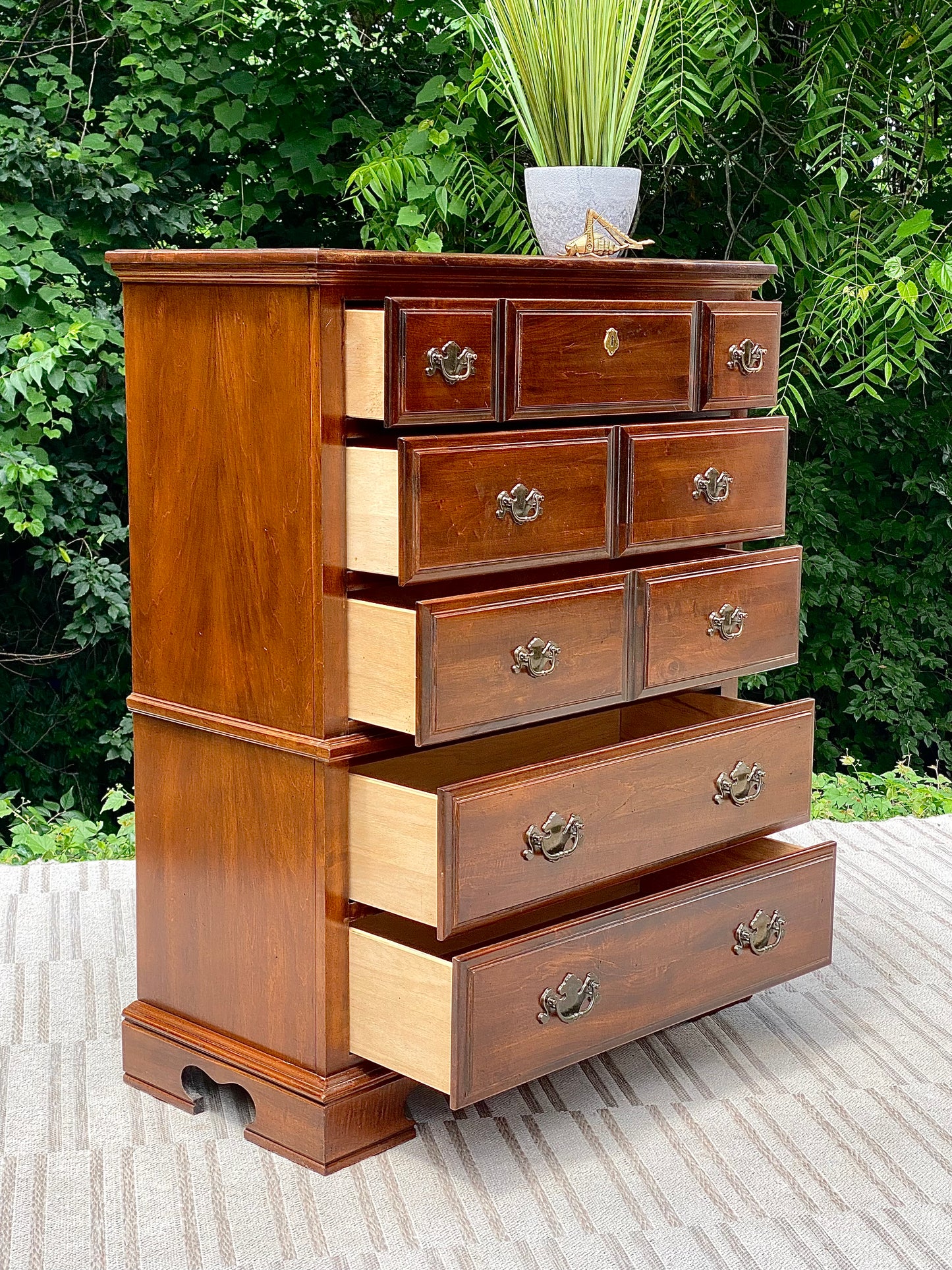 Vintage Kimball 5 Drawer Highboy Dresser