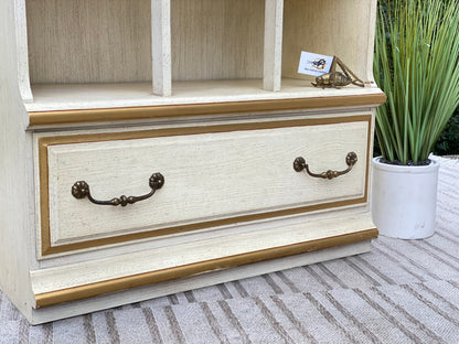 Tall Vintage French Provincial Globe Furniture Bookcase