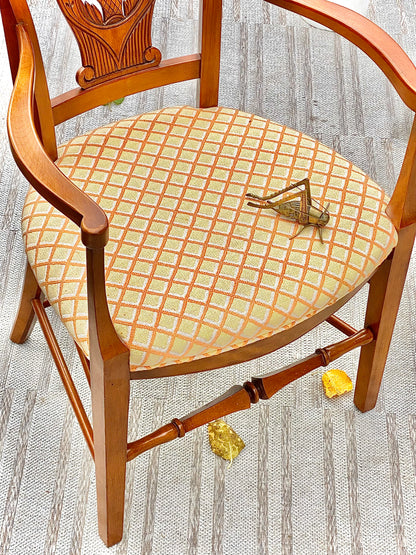 Vintage Upholstered Wooden Accent Chair