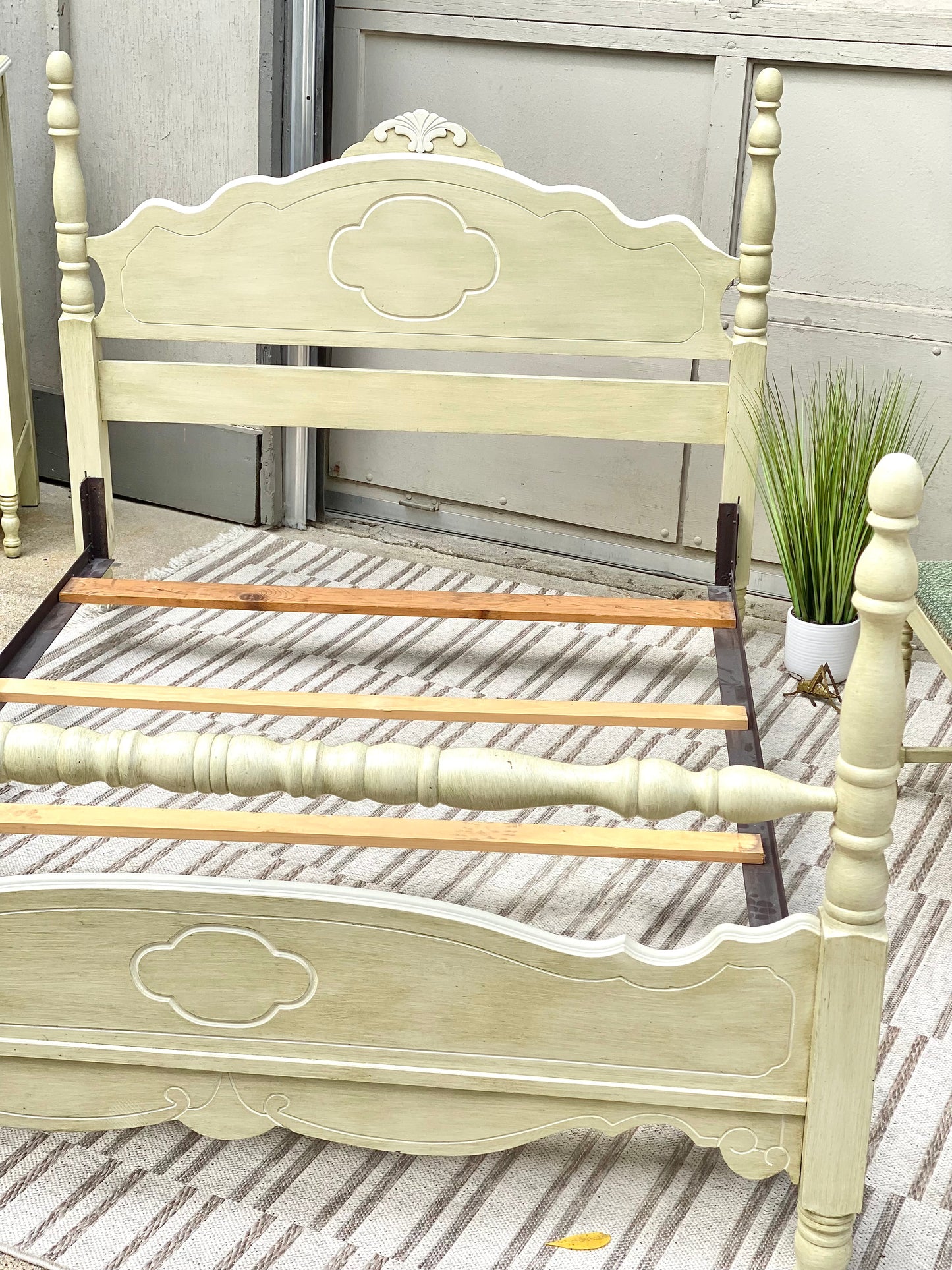 Vintage Mahogany Painted Bed Frame