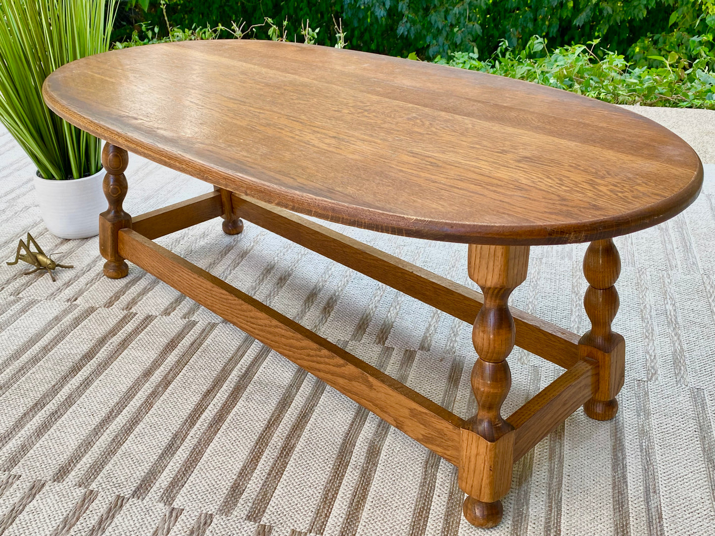 Vintage Solid Wood Oval Coffee Table