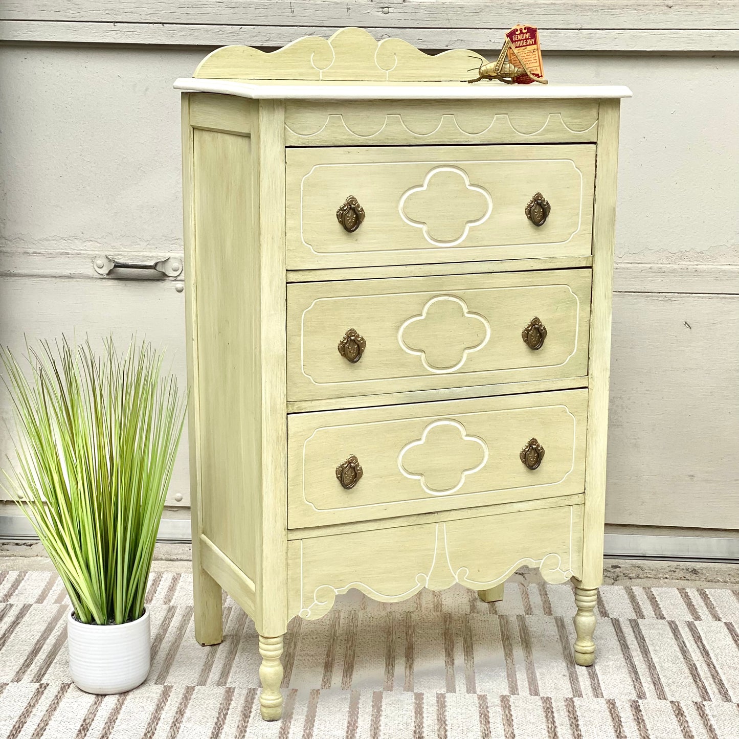 Vintage Painted Mahogany 3 Drawer Dresser