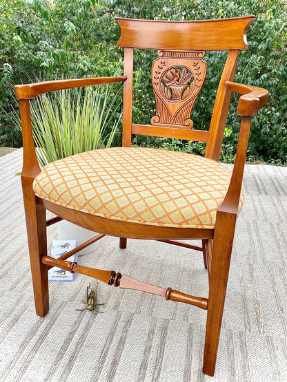 Vintage Upholstered Wooden Accent Chair