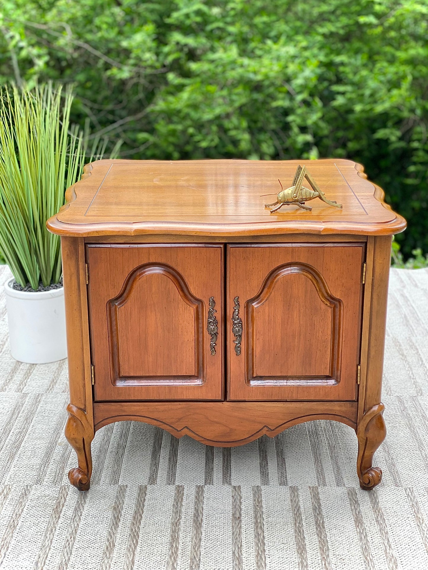 Vintage Wooden Side Table Cabinet