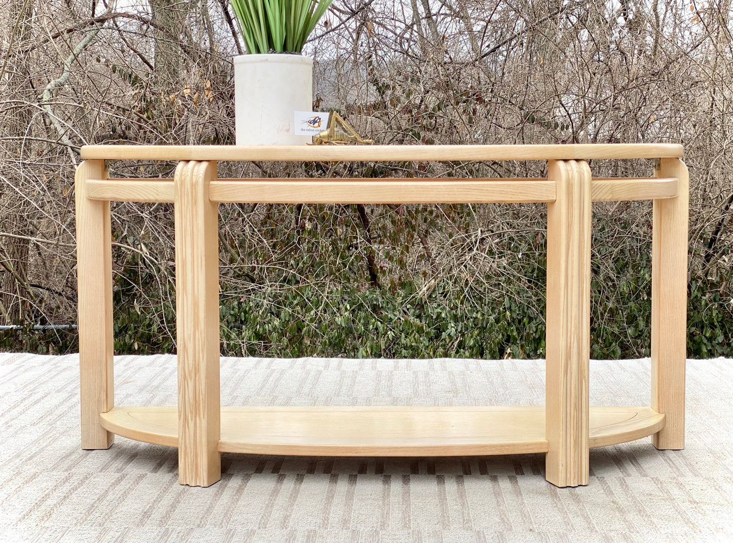 Nice Wooden Half Circle Hallway Sofa Table