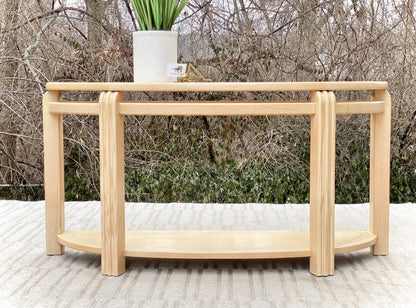 Nice Wooden Half Circle Hallway Sofa Table