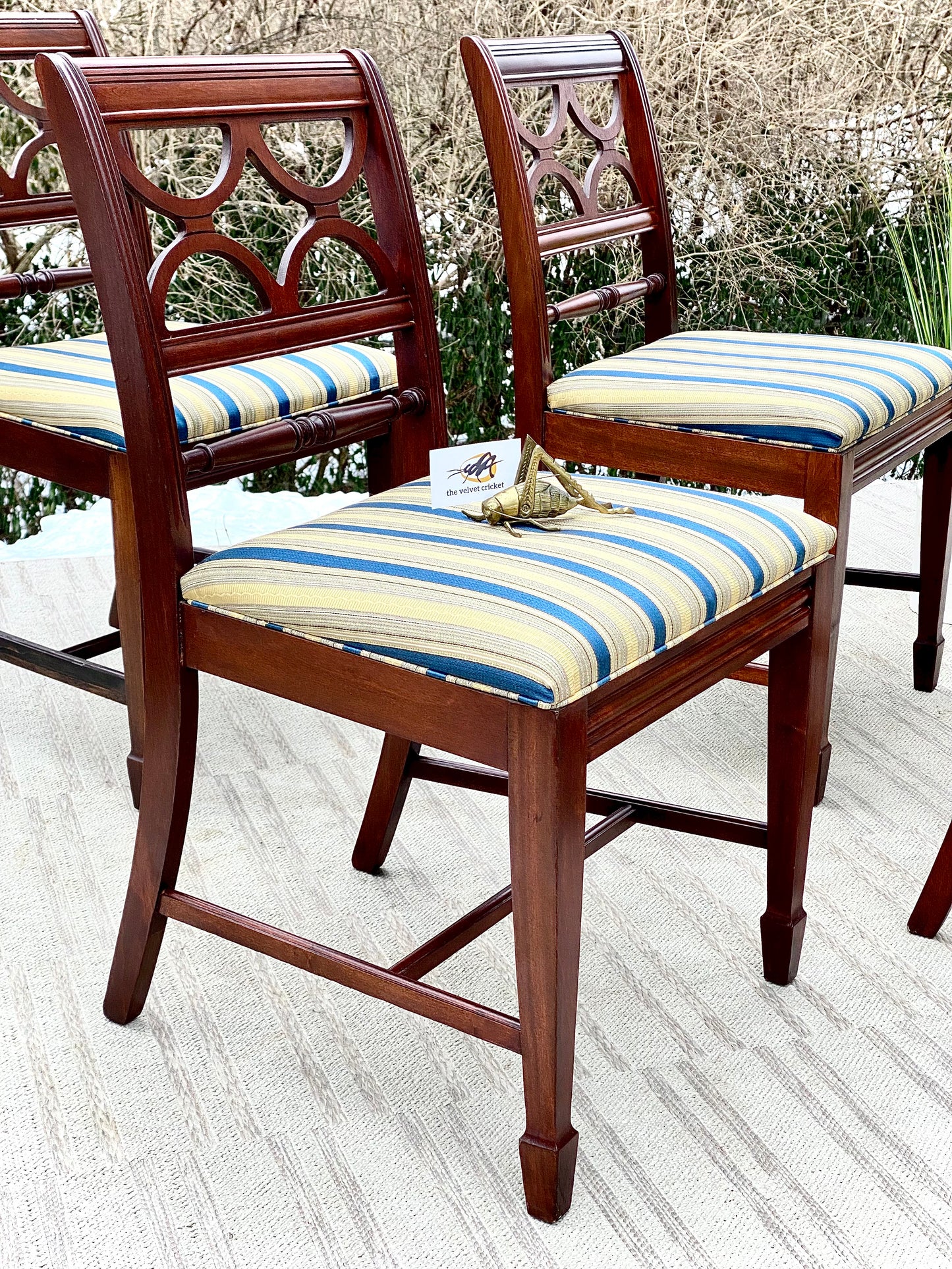 Vintage Set of 4 Upholstered Dining Chairs