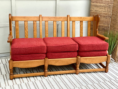 Vintage Red 3 Seat Sofa