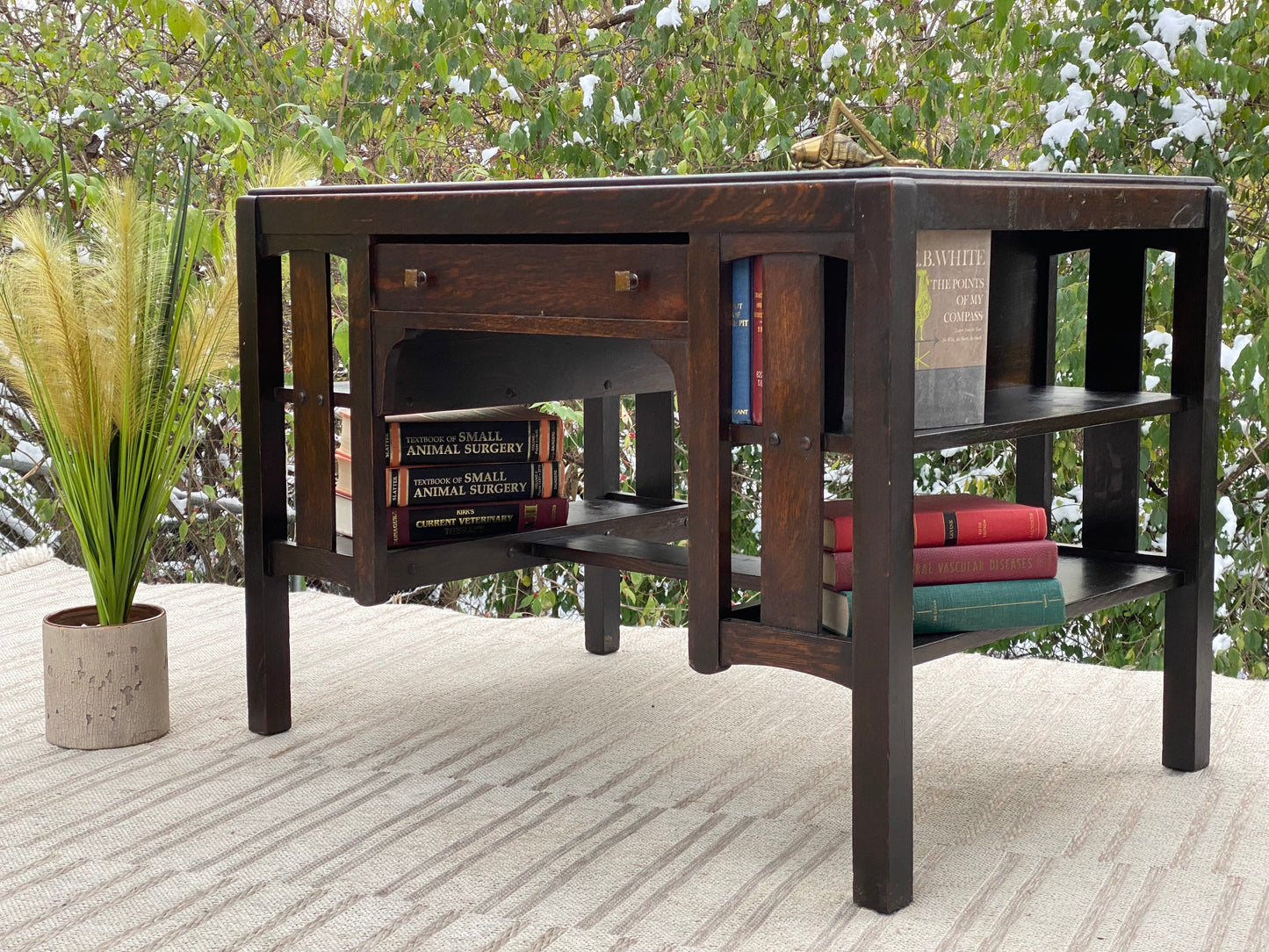 Vintage Art & Crafts Oak Mission Desk