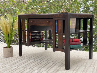Vintage Art & Crafts Oak Mission Desk