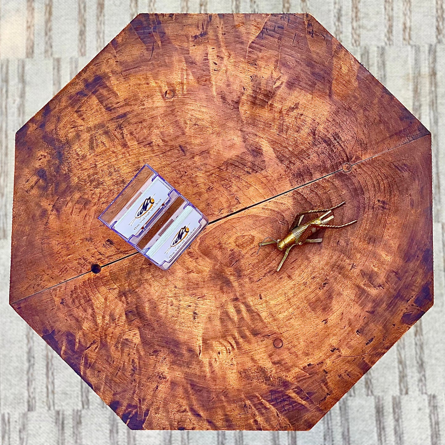 Antique Burl Wood Plant Stand Side Table