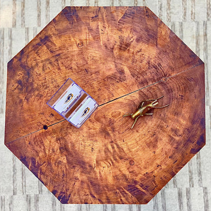 Antique Burl Wood Plant Stand Side Table
