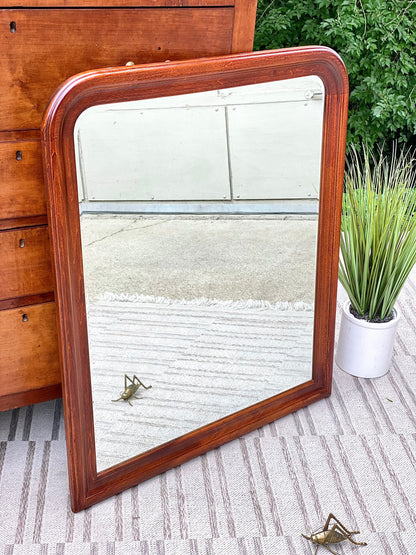 Large Wooden Curved Mirror