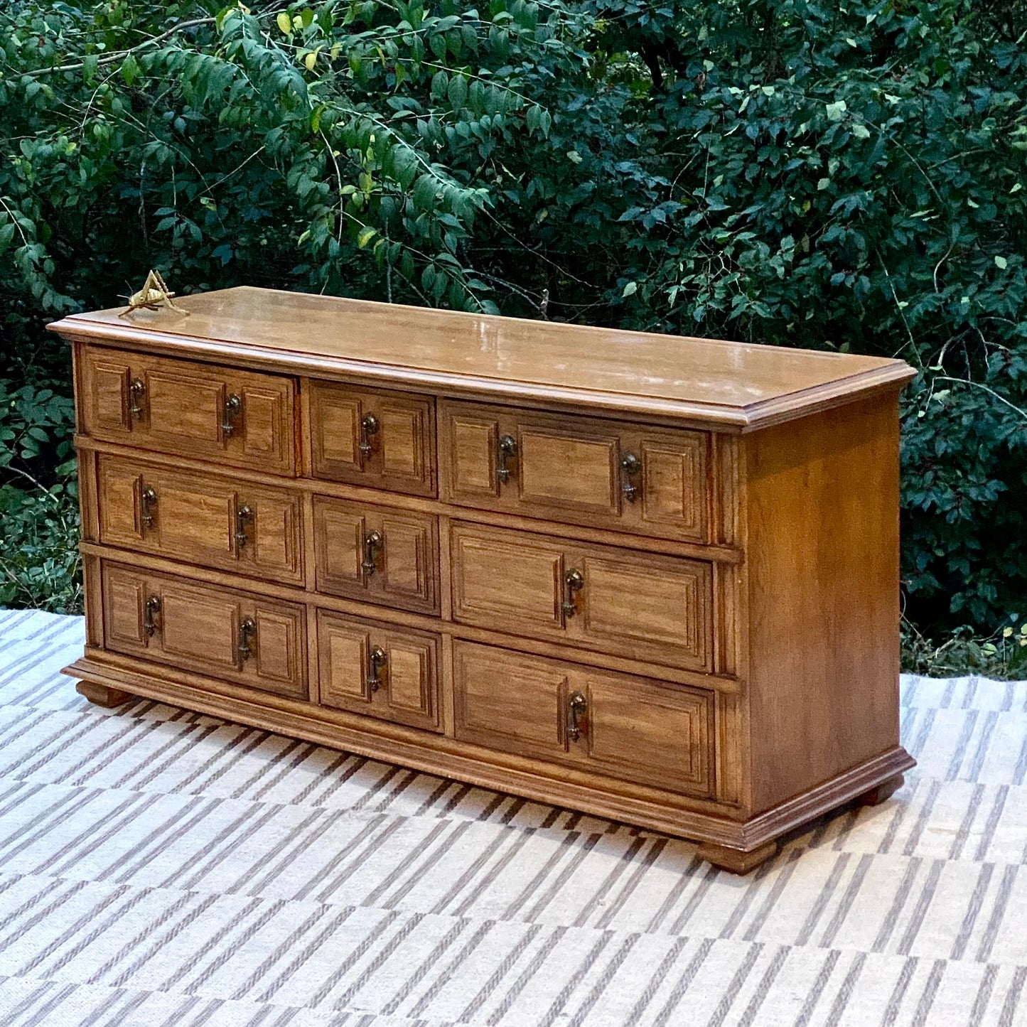 Vintage Thomasville Lowboy 9 Drawer Dresser