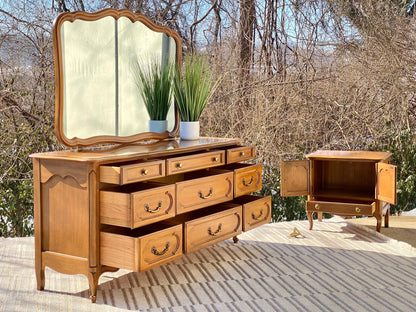 Vintage Lowboy Dresser & Nightstand