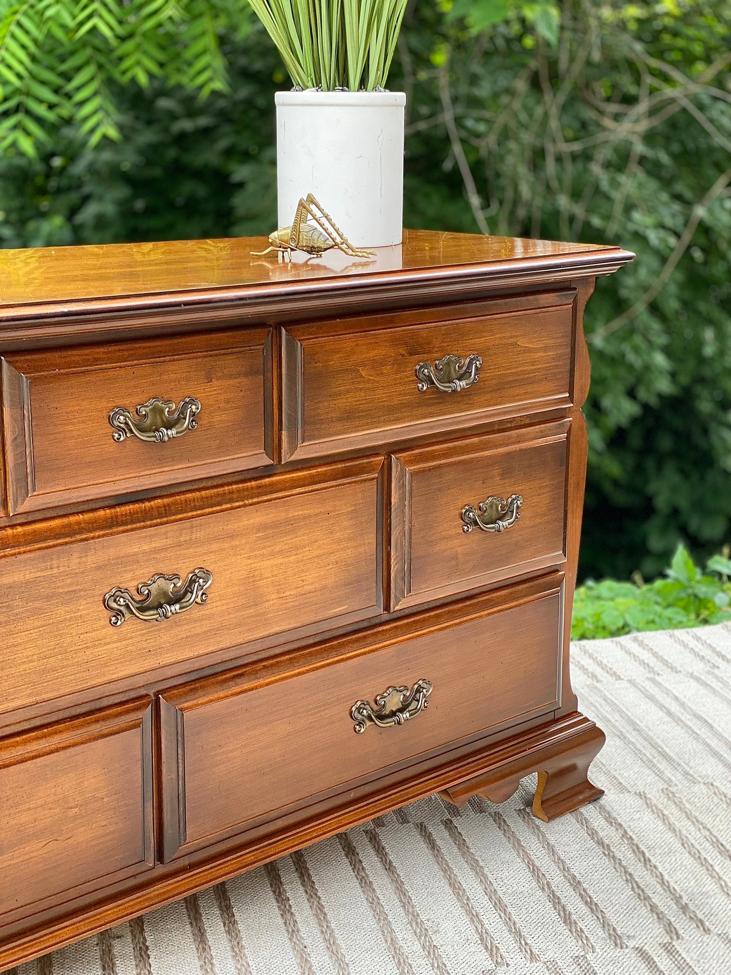 Vintage Wooden Lowboy 8 Drawer Dresser
