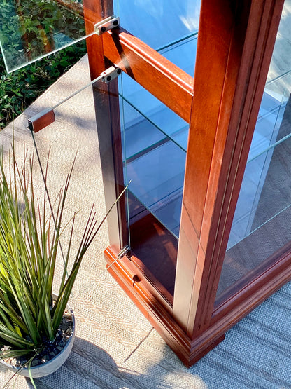 Nice Wooden Lighted Display Case Curio Cabinet