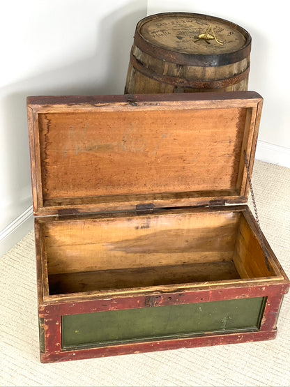 Antique Painted Travel Trunk