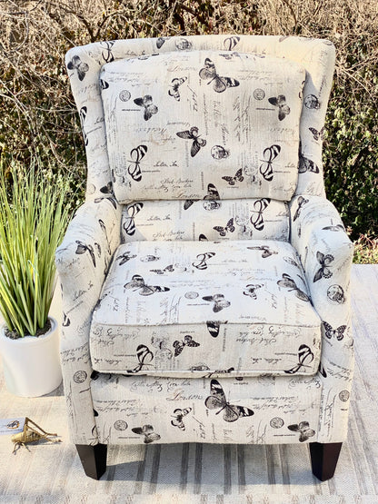 Beautiful Upholstered Butterfly Accent Chair