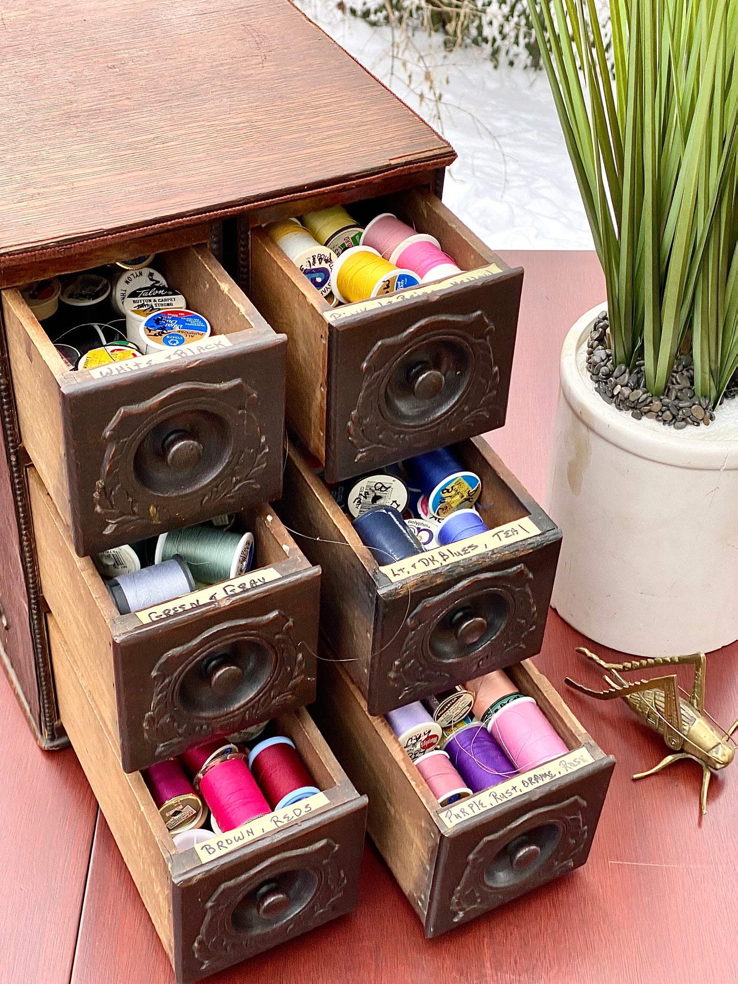 Vintage Handmade Sewing Notion Box