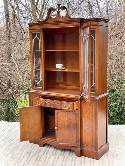 Vintage Thomasville Walnut Display Hutch