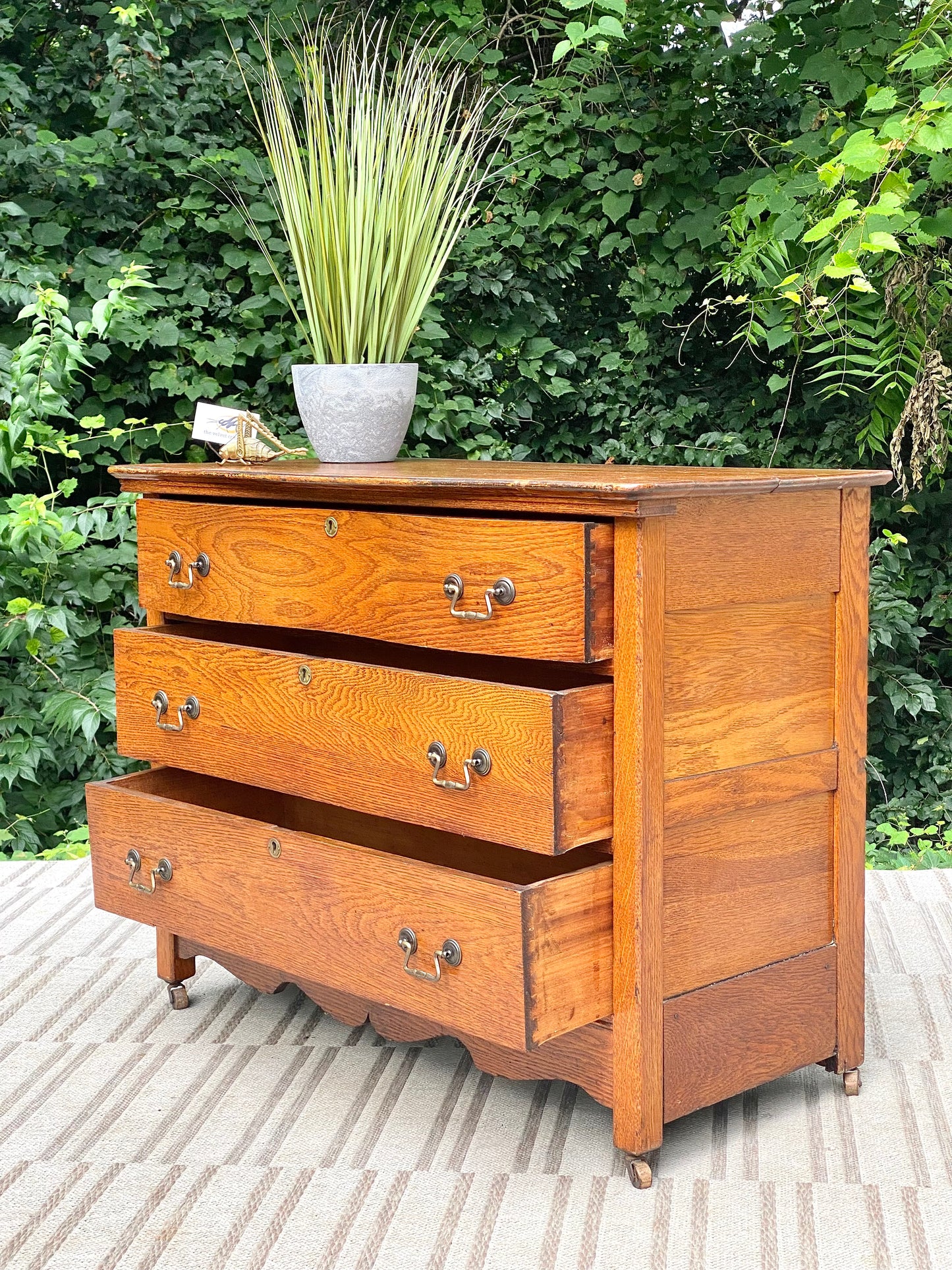 Vintage Oak 3 Drawer Dresser
