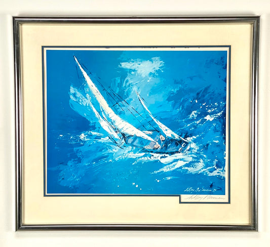 LeRoy Neiman Signed Lithograph Framed Sailboat Art