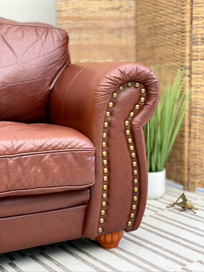 Plush Brown Leather Armchair