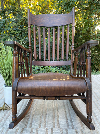 Vintage Arts & Crafts Wooden Rocking Chair