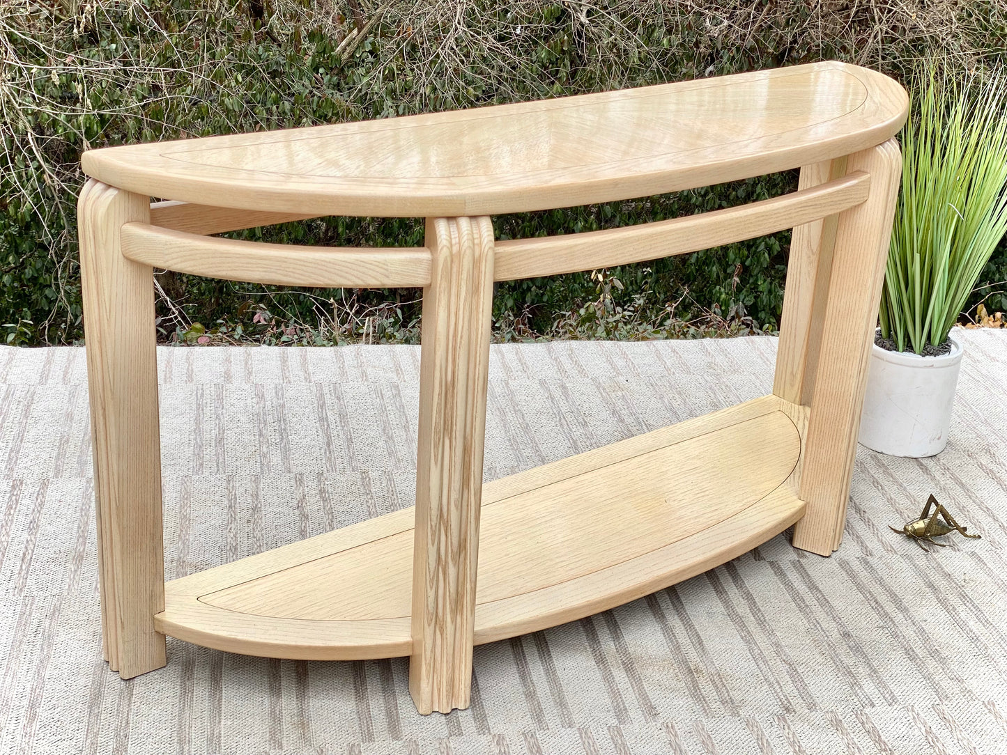 Nice Wooden Half Circle Hallway Sofa Table