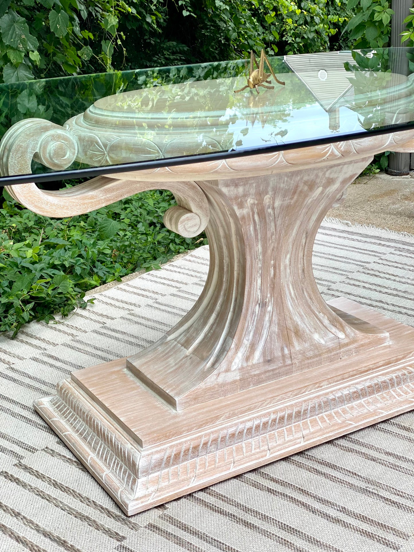 Beautiful Glass Pedestal Dining Table