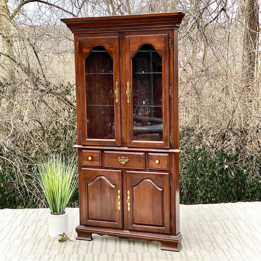 Vintage Kincaid Wooden Display Corner Cabinet