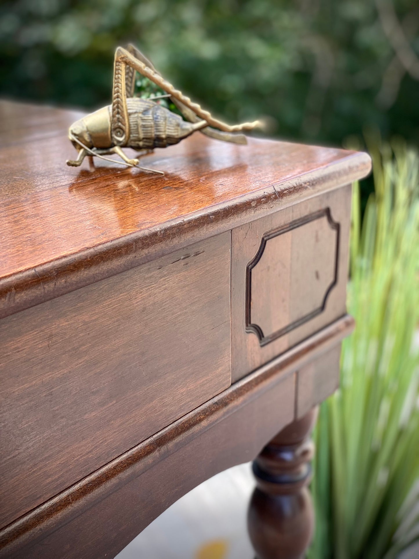 Vintage Wooden Secretary Hall Table