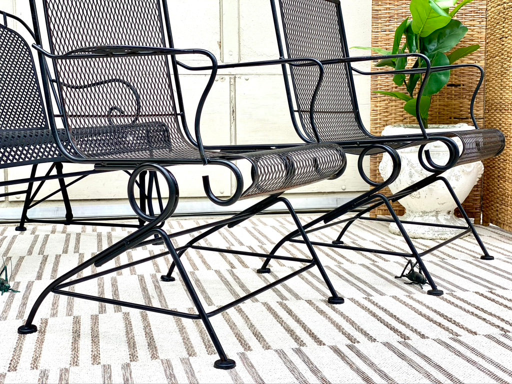 Vintage 3 Piece Black Outdoor Patio Set