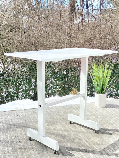 Vintage Wooden Garden Stand on Wheels