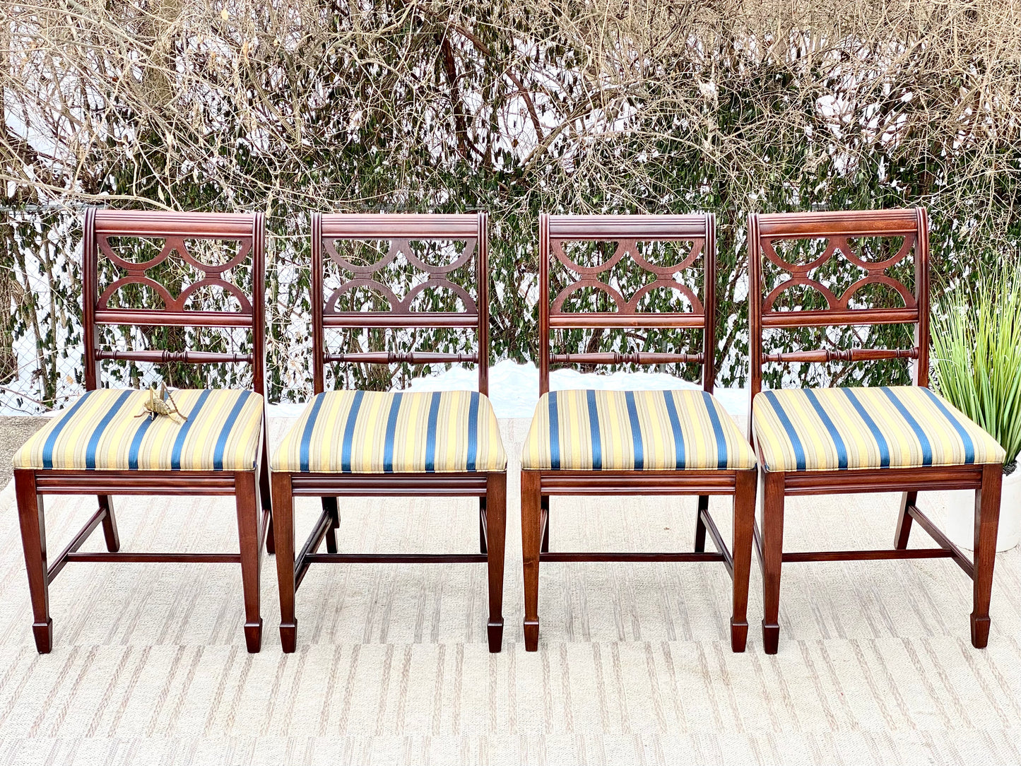 Vintage Set of 4 Upholstered Dining Chairs