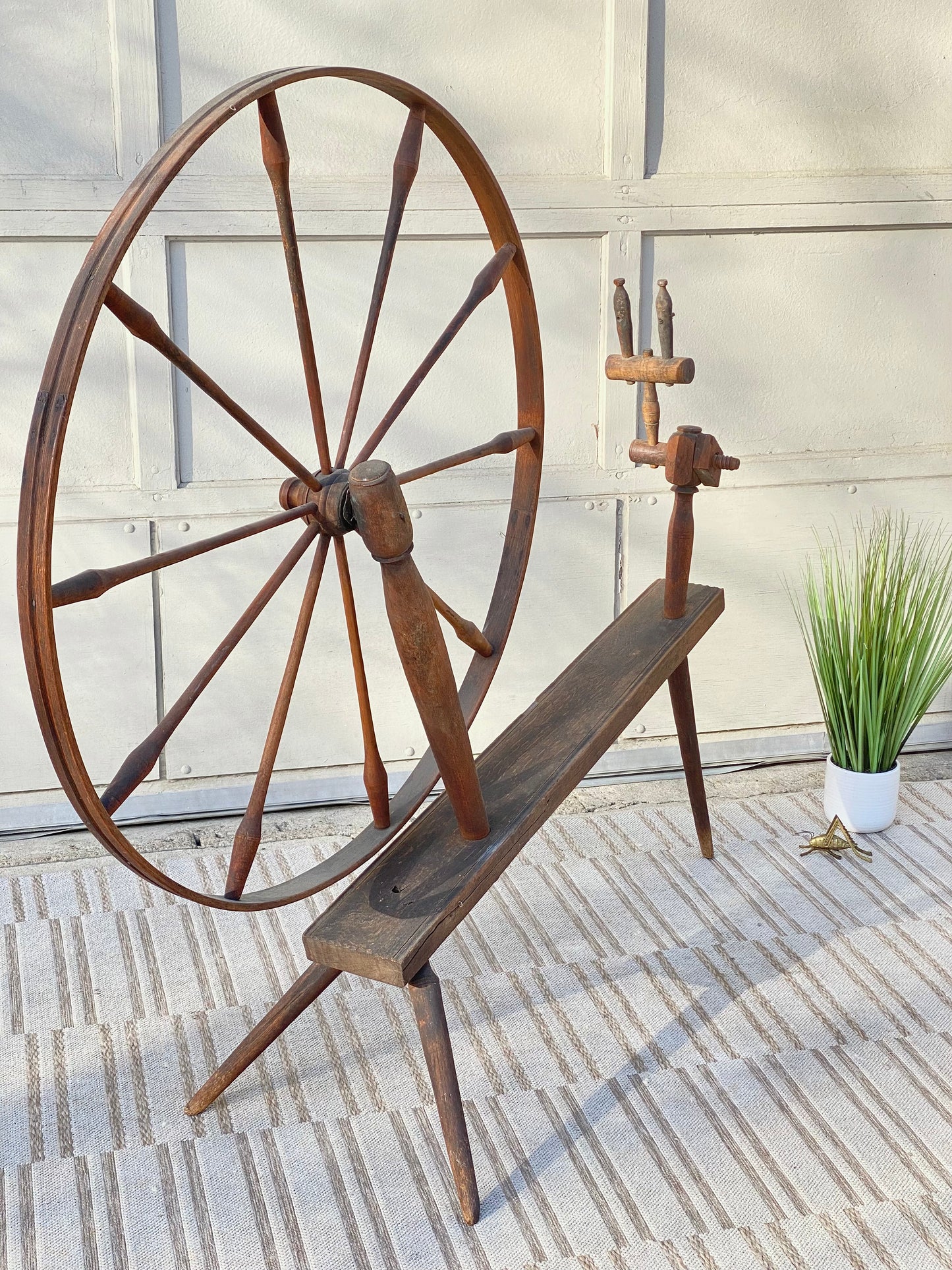 Large Antique Spinning Wheel