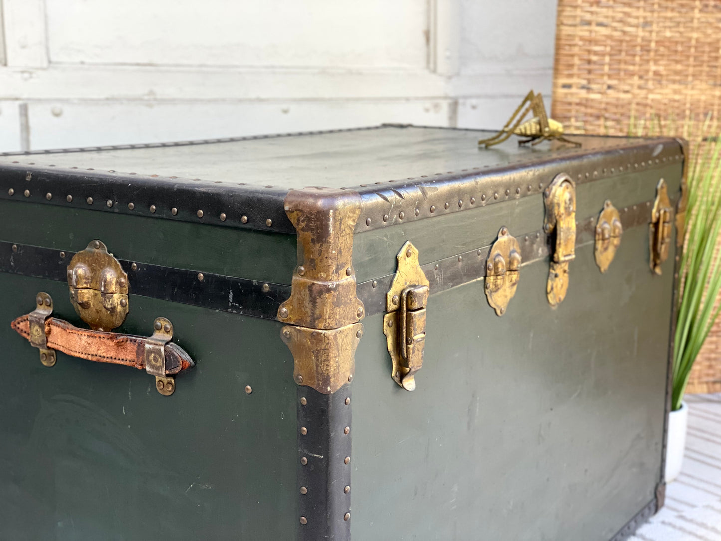 Vintage Green Travel Trunk