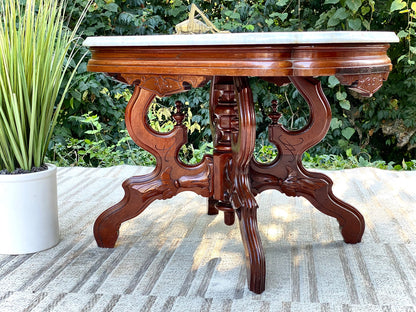 Vintage Marble Top Side Table