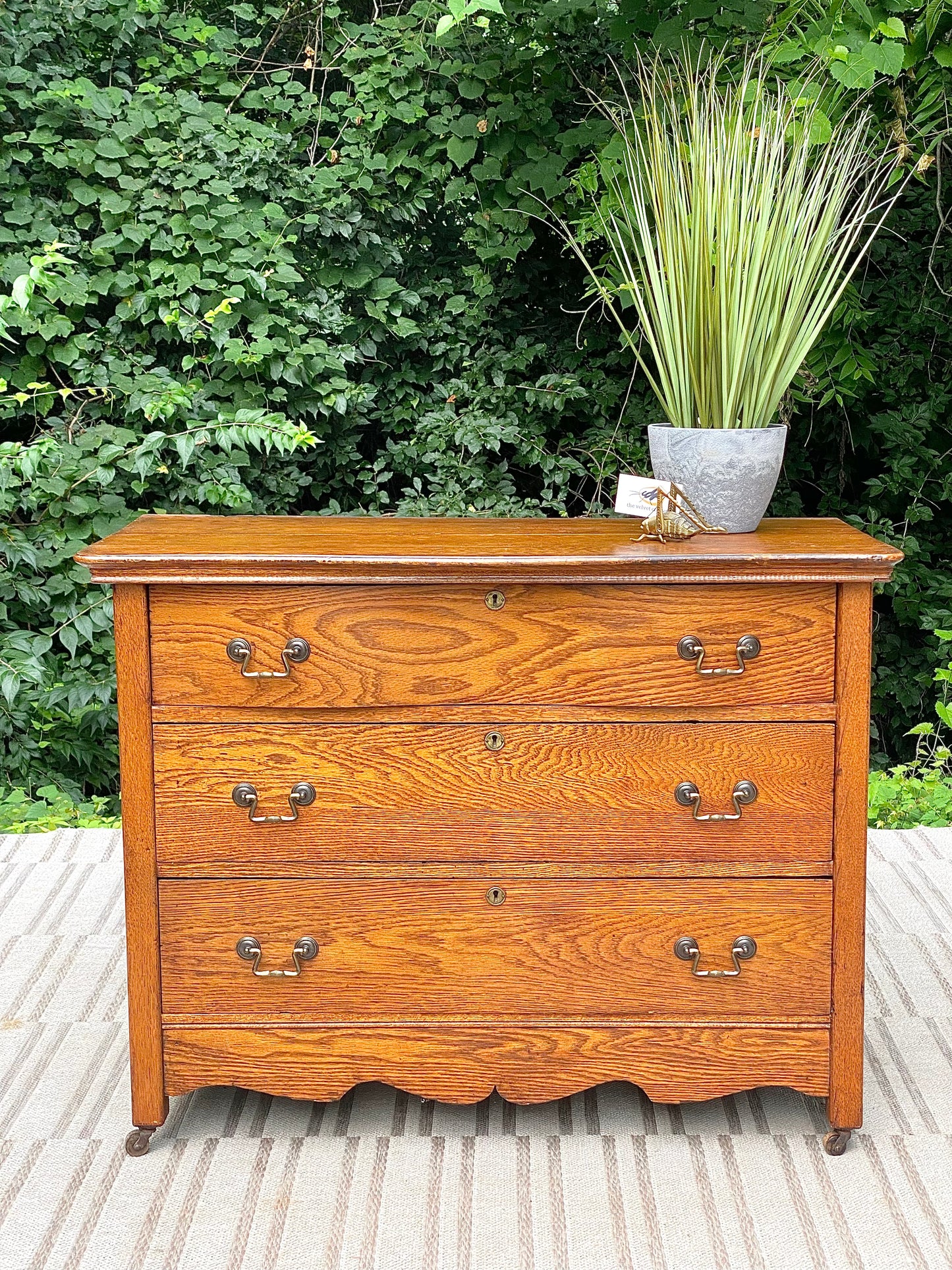 Vintage Oak 3 Drawer Dresser