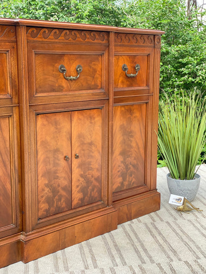 Vintage Windsor Walnut Credenza Cabinet by Drexel