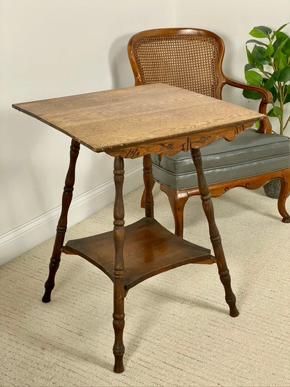Vintage Oak Plant Side Table