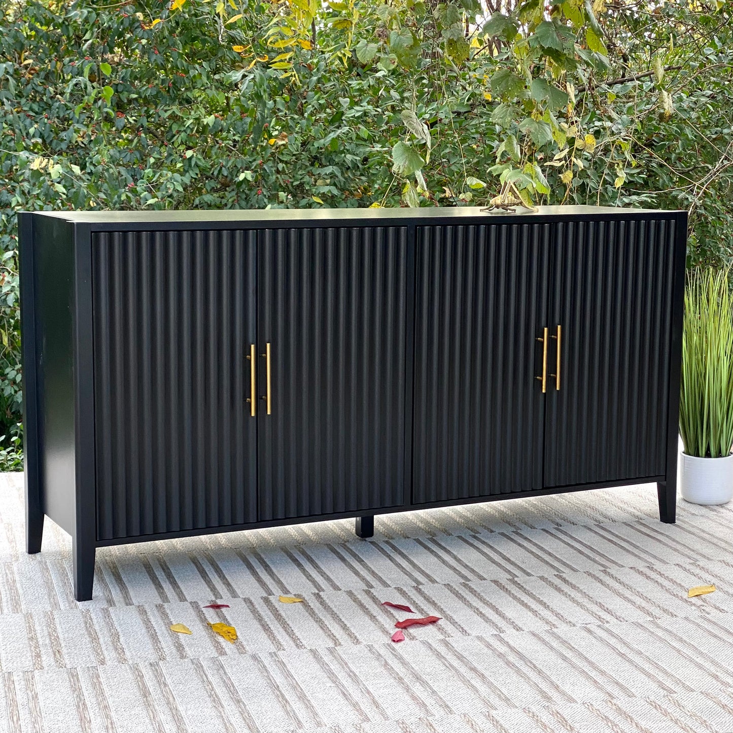 Modern Black Credenza