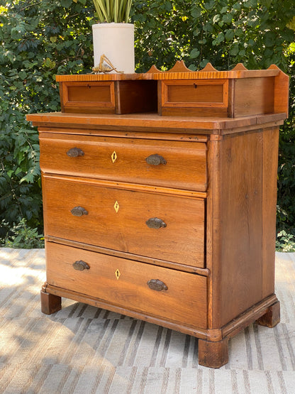 Vintage Folk Art Solid Wood Dresser