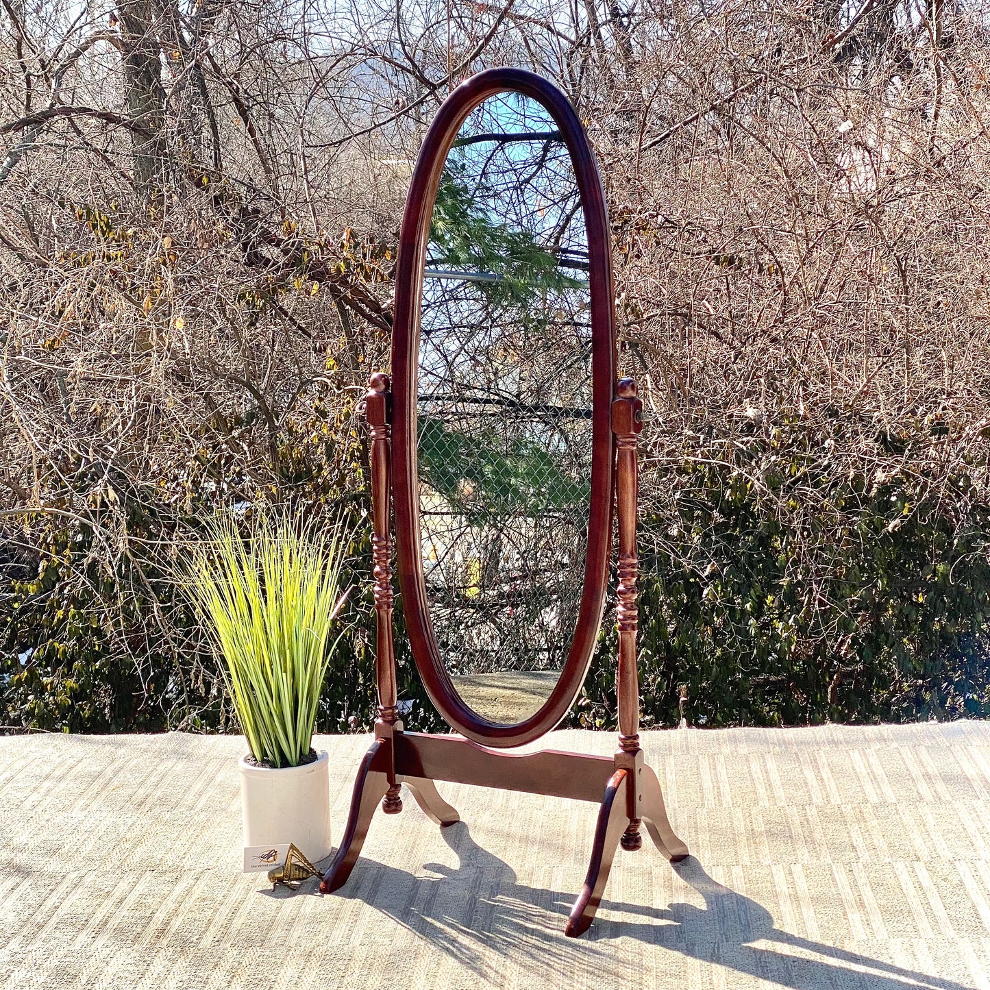Nice Wooden Oval Floor Length Mirror