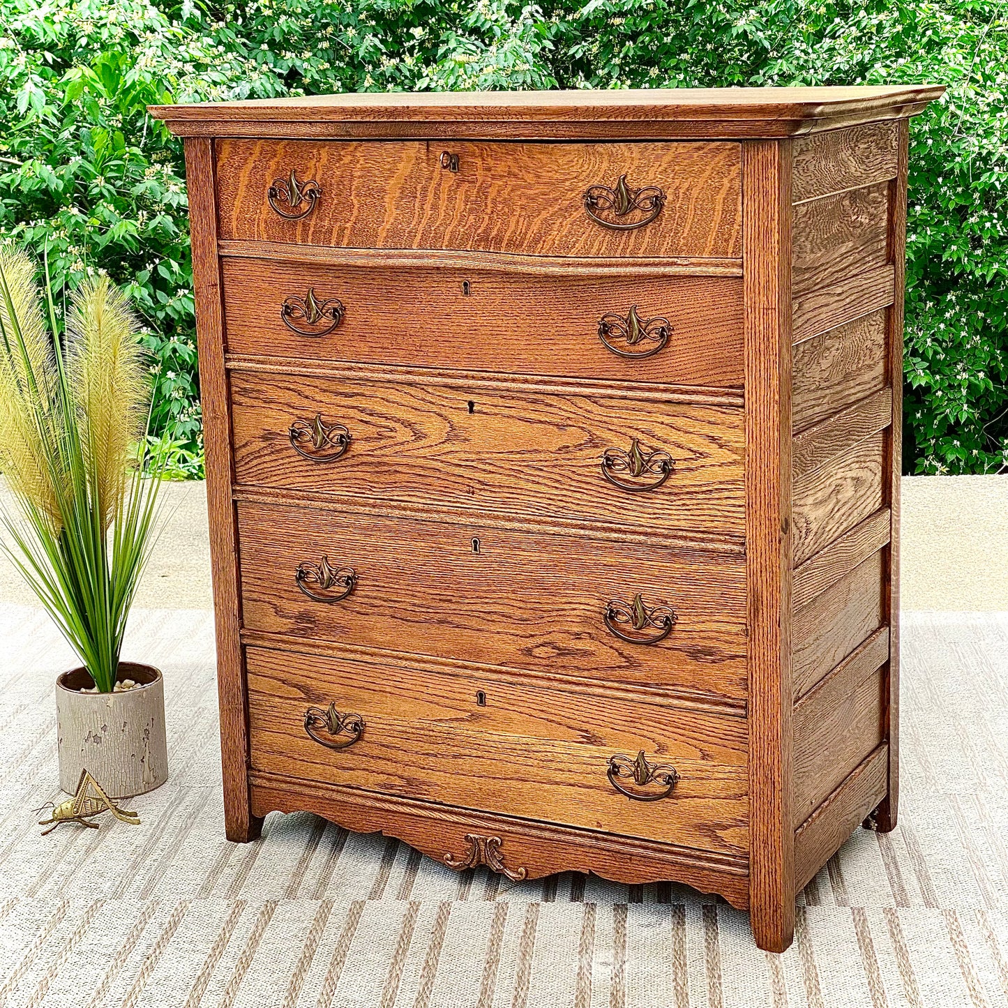Vintage Wooden 5 Drawer Dresser