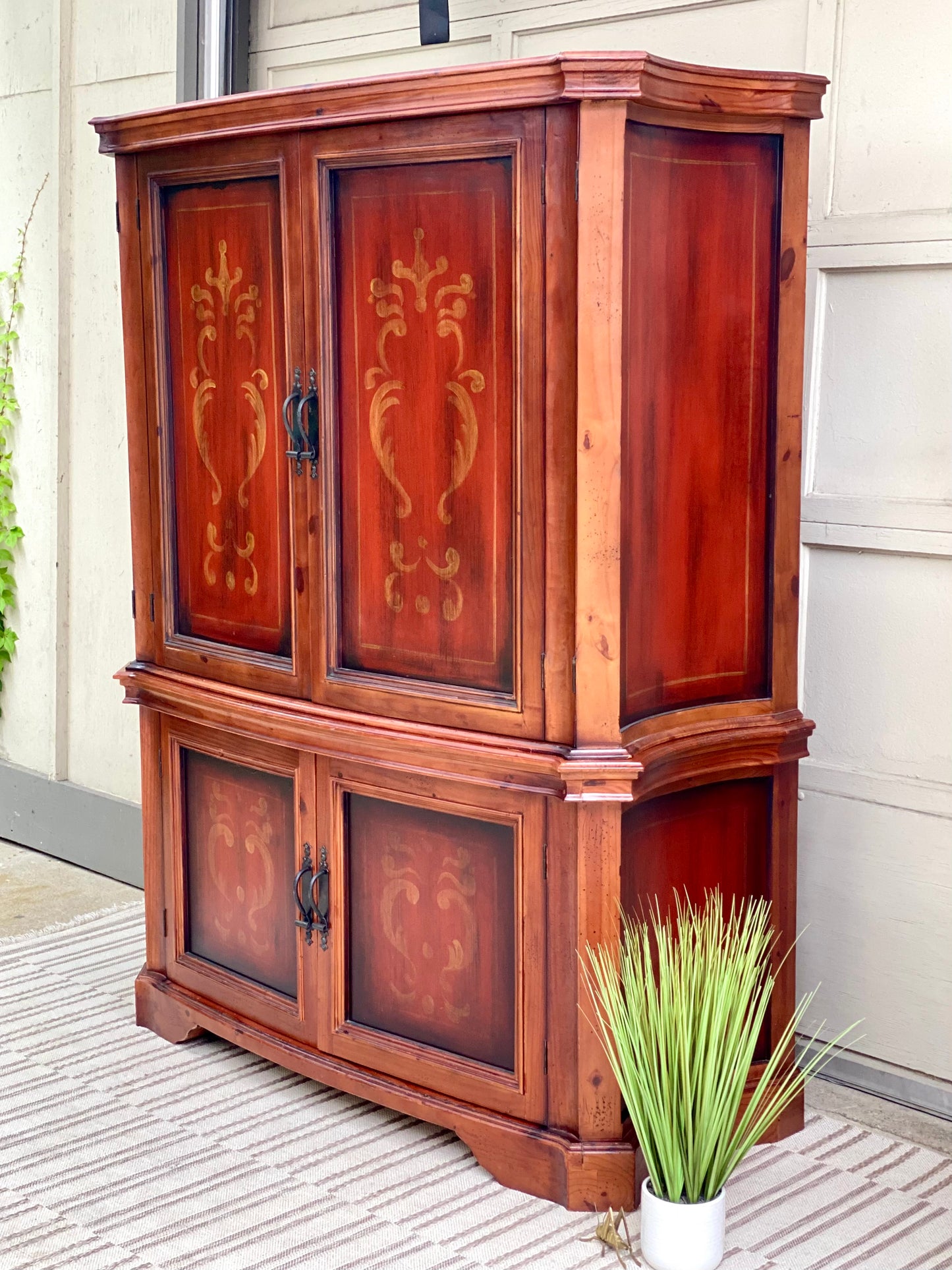 Modern Arhaus 2 Piece Stencil Cabinet