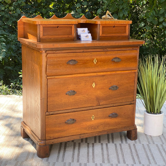 Vintage Folk Art Solid Wood Dresser