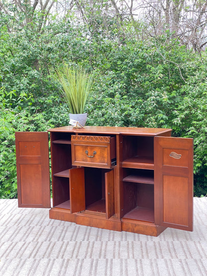 Vintage Windsor Walnut Credenza Cabinet by Drexel