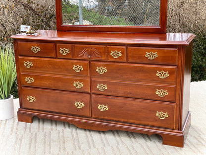 Nice Wooden 7 Drawer Dresser with Mirror